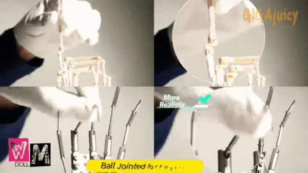 The new ball joint on finger of sex doll
